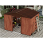 Abri de jardin en métal Sungarden - Porte coulissante - 7,4 m² - Couleur bois
