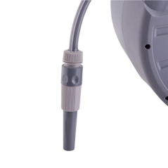 Tuyau Sungarden SG0165 20 mètres - Enrouleur automatique avec guide - Fonction de rétraction lente - Support mural - Pivotant à