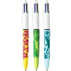 stylos bille motifs tropicaux colorés