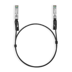 TP-Link Omada SM5220-1M Cable de Conexion Directa de 1m - Velocidad hasta 10Gbps - Conector 10G SFP+ - Cobre Plateado - Color Ne