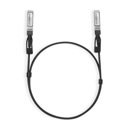 TP-Link Omada SM5220-1M Cable de Conexion Directa de 1m - Velocidad hasta 10Gbps - Conector 10G SFP+ - Cobre Plateado - Color Ne
