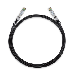 TP-Link Omada SM5220-3M Cable de Conexion Directa de 3m - Velocidad hasta 10Gbps - Conector 10G SFP+ - Cobre Plateado - Color Ne