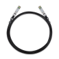 TP-Link Omada SM5220-3M Cable de Conexion Directa de 3m - Velocidad hasta 10Gbps - Conector 10G SFP+ - Cobre Plateado - Color Ne