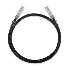 TP-Link Omada SM5220-3M Cable de Conexion Directa de 3m - Velocidad hasta 10Gbps - Conector 10G SFP+ - Cobre Plateado - Color Ne