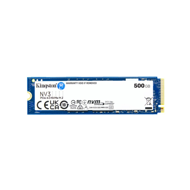 Disque dur solide Kingston NV3 SSD M2 2280 500 Go PCIe 4.0 NVMe 3D NAND