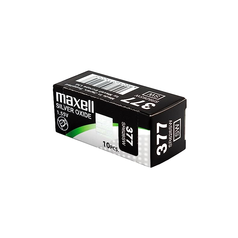 Maxell 377 Pack de 10 Pilas Oxido de Plata 1.55V - SR0626SW