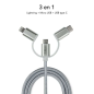 Chargeur de voiture Subblim Dual USB - Longueur 1 m - Charge rapide jusqu'à 2 400 A/12 W - Extérieur en fibre de nylon durable -
