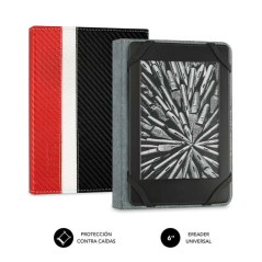 Étui Subblim pour liseuse 6" Protection légère - Combinaison de couleurs élégante - Fibre de carbone résistante - Intérieur velo