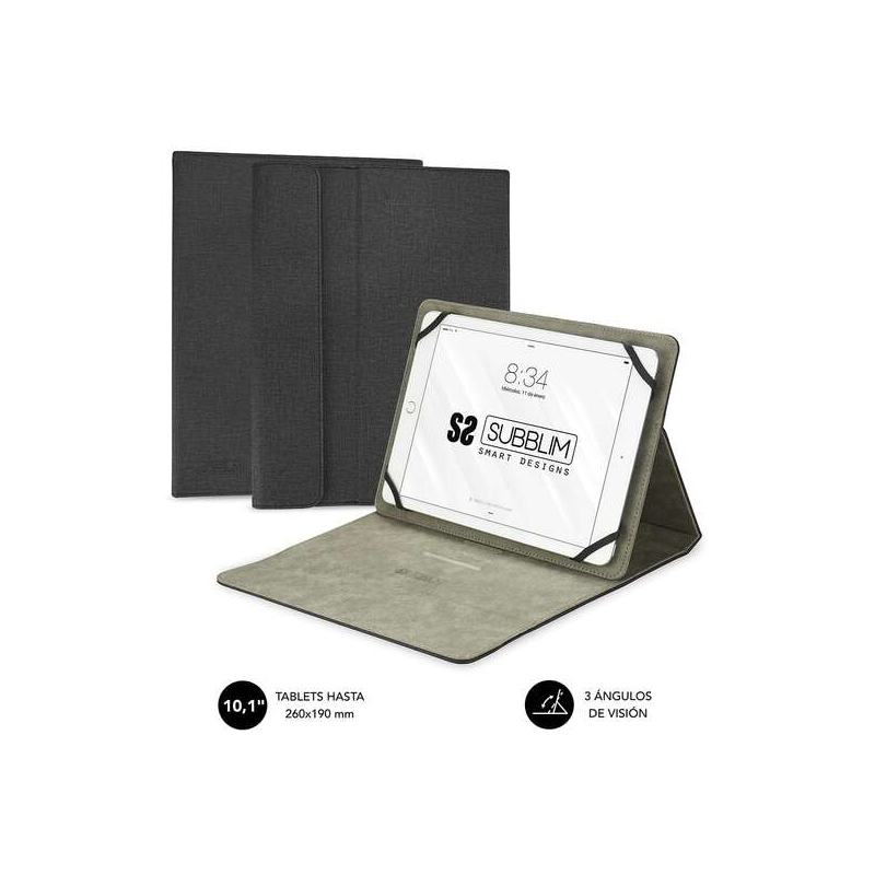 Subblim Clever Stand Case - Étui Universel pour Tablette - Design Moderne et Élégant - Position Support avec 3 Angles de Vue - A