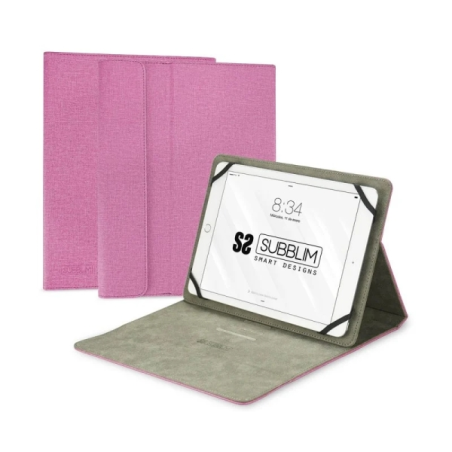 Etui Tablette Universel Subblim - Finition toucher tissu - Support antidérapant - Fermeture magnétique - Système d'attache exclu