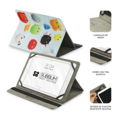 Étui universel tendance pour tablette Subblim de 9,6 à 11 pouces - Position debout avec deux angles de vue - Support antidérapan