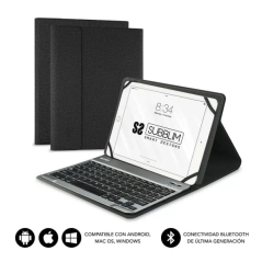 Clavier Bluetooth détachable Subblim - Étui universel 9-10,1" - Design ultra-fin - Support réglable - Accès à toutes les fonctio