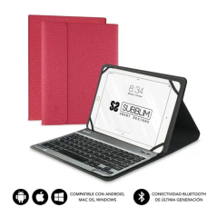 Clavier Bluetooth détachable Subblim - Étui universel 9-10,1" - Design ultra-fin - Support réglable - Accès complet - Fermeture