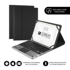 Clavier Bluetooth détachable Subblim - Étui universel 9-10,1" - Design ultra-fin - Support réglable - Pavé tactile - Système mag