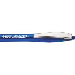 Stylo bille rétractable Bic Atlantis Soft bleu 1mm x12