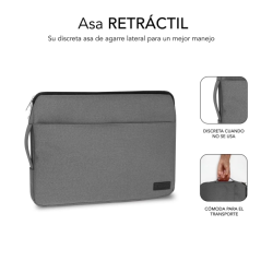 Housse Subblim Urban 15,6" - Protection élégante et fonctionnelle - Tissu polyester 600D - Intérieur rembourré en mousse - Gris