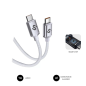 Câble USB-C Subblim Optimus - 60 W - Nylon tressé - 480 Mbps - 2 mètres - Blanc