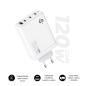Chargeur mural Subblim GaN 120 W - 4 ports (3 x USB-C + 1 x USB-A) - Charge ultra rapide - Blanc