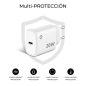 Chargeur mural Subblim GaN 20 W - USB-C - Charge rapide - Blanc