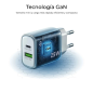 Chargeur mural Subblim 25 W GaN - USB-C + USB-A - Charge rapide - Blanc