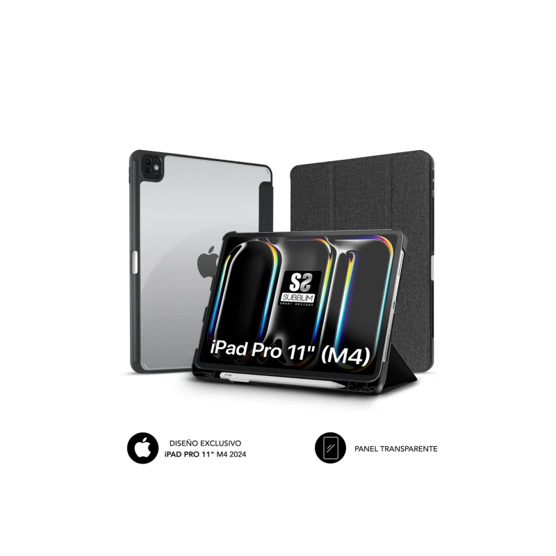 Coque exclusive Subblim pour iPad Pro 11 ? M4 2024 - Fermeture Magnétique - Bords Renforcés - 2 Positions d'Appui - Couleur Noir