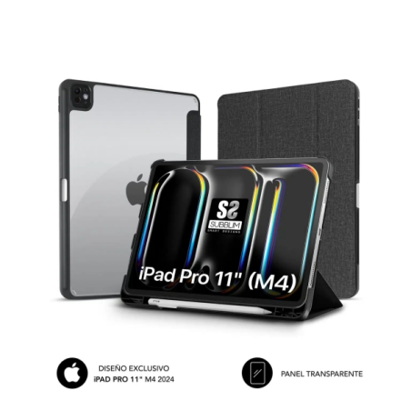 Coque exclusive Subblim pour iPad Pro 11 ? M4 2024 - Fermeture Magnétique - Bords Renforcés - 2 Positions d'Appui - Couleur Noir