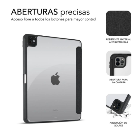 Coque exclusive Subblim pour iPad Pro 11 ? M4 2024 - Fermeture Magnétique - Bords Renforcés - 2 Positions d'Appui - Couleur Noir