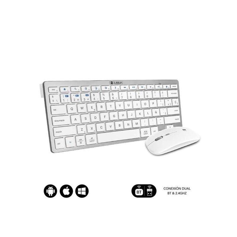 Subblim Compact Multi-Device Combo - Connectivité sans fil multi-appareils - Compatible avec Windows, Android, iOS et Macos - Co