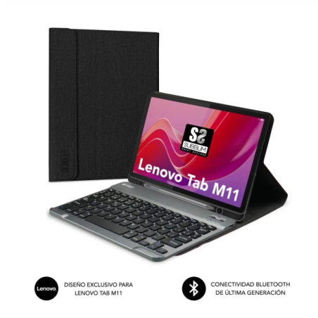 Subblim Keytab Pro BT Étui Exclusif + Clavier pour Tablette Lenovo Tab M11 - Clavier Bluetooth Compact - Fermeture Magnétique -