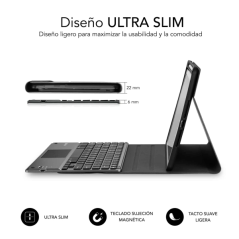 Étui clavier exclusif Subblim pour iPad 10e et 11e générations 10,9" et 11" - Claviers rétroéclairés - Bluetooth - Pavé tactile