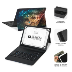 Étui universel Bluetooth Subblim Keytab Pro 9-10,1" - Design ultra-fin - Support réglable - Système magnétique - Durable et adap