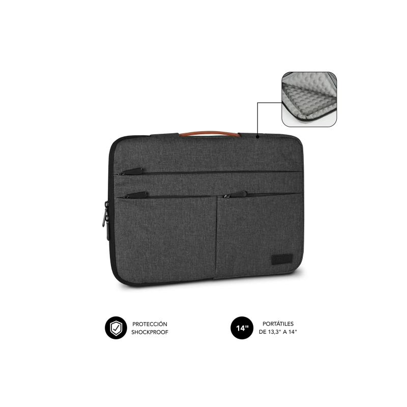 Housse pour ordinateur portable Subblim Air Padded 360° (13,3" à 14") - Protection 360° avec rembourrage d'air - Plusieurs poche