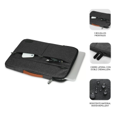 Housse pour ordinateur portable Subblim Air Padded 360° (13,3" à 14") - Protection 360° avec rembourrage d'air - Plusieurs poche