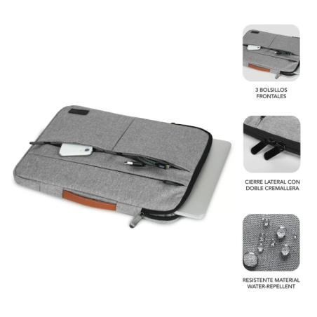 Housse pour ordinateur portable Subblim Air Padded 360° pour ordinateurs portables de 13,3" à 14" - Protection 360° avec rembour