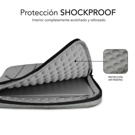 Valise Subblim Air Padding 360 - 380x275x30 mm - Protection 360º avec Air Padding - Plusieurs poches - Résistante et durable - C
