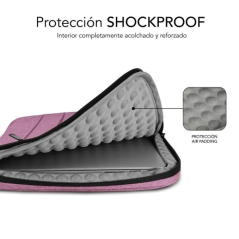 Valise Subblim Air Padding 360 - 380x275x30 mm - Protection 360º - Poches multiples - Résistante et durable - Couleur Rose
