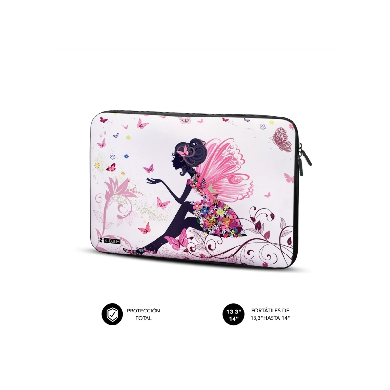 Housse en néoprène tendance Subblim pour ordinateurs portables de 13,3" à 14" - Résistante aux chocs et aux chutes - Différentes