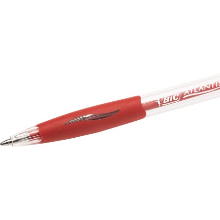 Stylo bille rétractable Bic Atlantis Classic rouge 1mm x12