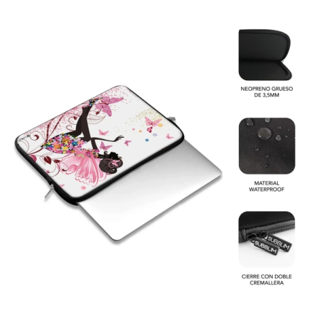 Housse en néoprène tendance Subblim pour ordinateurs portables de 13,3" à 14" - Résistante aux chocs et aux chutes - Différentes
