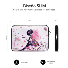 Housse en néoprène tendance Subblim pour ordinateurs portables de 13,3" à 14" - Résistante aux chocs et aux chutes - Différentes