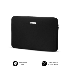 Housse en néoprène Subblim Skin pour ordinateur portable de 11,6" à 12,5" - Fermeture éclair - Noir