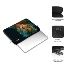 Housse en néoprène Subblim Trendy pour ordinateur portable 15,6" - Résistante aux chocs et aux chutes - Couleur Lion