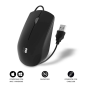 Souris Professionnelle Filaire Subblim - Design Ultra-fin et Ergonomique - Technologie Silent Click - Couleur Noir Mat