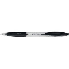 stylo bille noir corps transparent