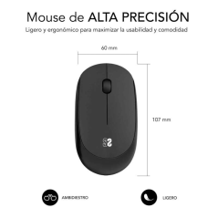 Souris sans fil Subblim Silent Business Plus - Design ergonomique et plat - Connexion sans fil - Technologie Silent Click - Réso