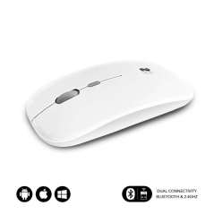 Souris Subblim Dual Flat - Double connexion - Silent Click - Batterie rechargeable - Molette en silicone - Précision 1600 DPI -