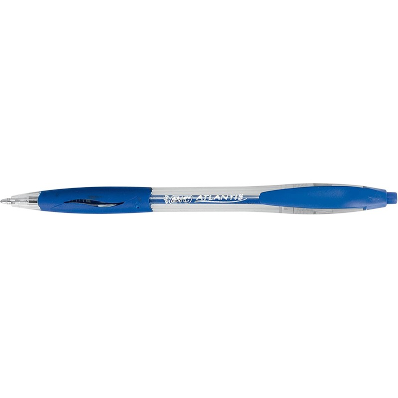Stylos Bic Atlantis bleu 1mm lot de 12