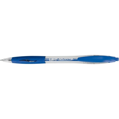stylo bille bleu corps transparent