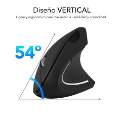 Souris verticale Subblim Glide Vertical Ergo Dual Bluetooth, USB 2.4Ghz 4000dpi - 5 Boutons - Utilisation droitier - Couleur Noi