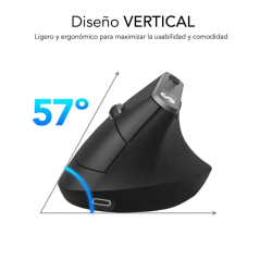 Souris verticale Subblim Nature Vertical Ergo Dual Bluetooth, USB 2.4Ghz 4000dpi - 5 Boutons - Utilisation droitier - Couleur No
